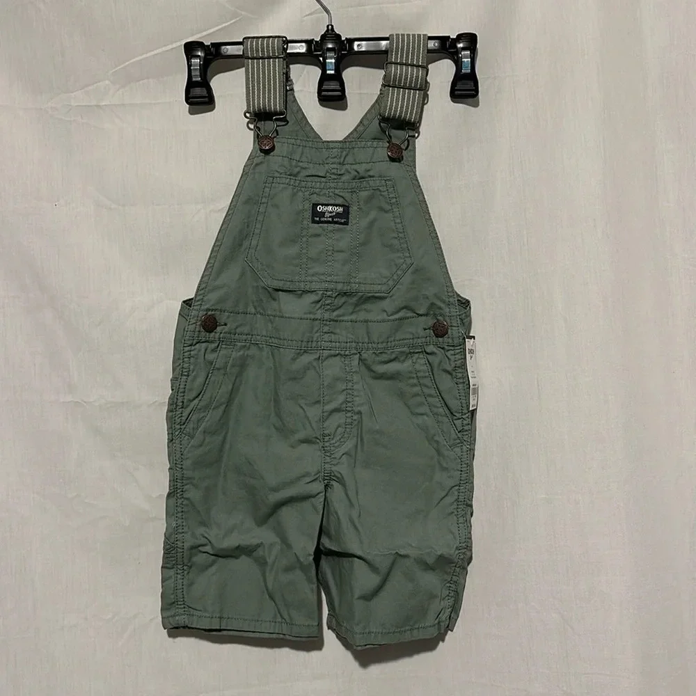 NWT OshKosh B'Gosh green overall shorts size 4T